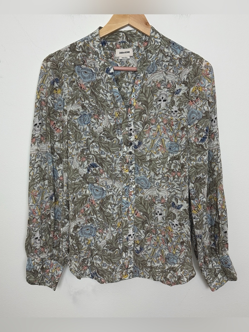 Zadig & Voltaire Twina Soft British Flowers Tunic Shirt Size - Picture 3 of 8